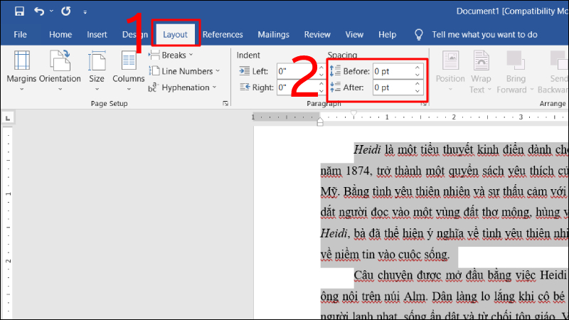 cách co dòng trong word